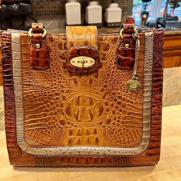 Brahmin Tri Color Satchel Tote - Picture 3 of 12